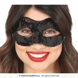 MASQUE LOUP SEQUINS NOIRS