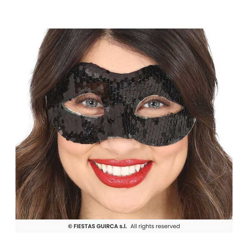 MASQUE LOUP SEQUINS NOIRS