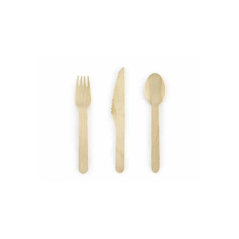 COUVERTS EN BOIS 6 FOURCHETTES 6 COUTEAUX 6 CUILLERES