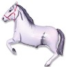 BALLON METALLIQUE CHEVAL BLANC 90 CM