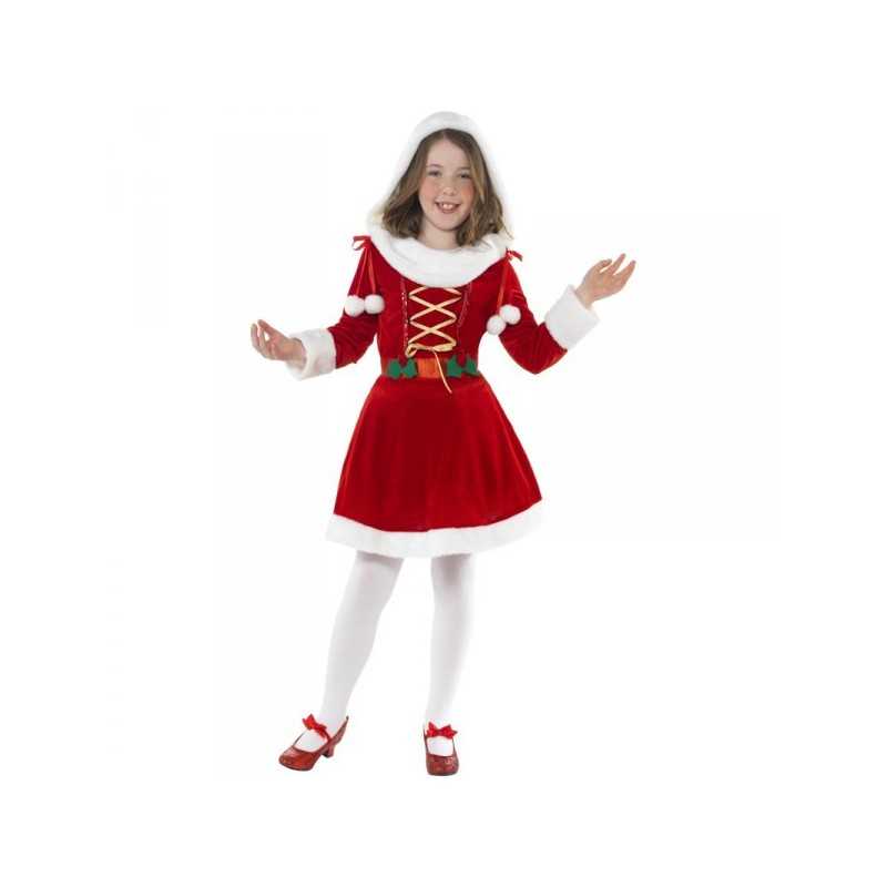 DEGUISEMENT MERE NOEL AVEC BOUQUET DE HOUE TAILLE 4/6 ANS