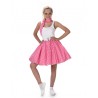 DEGUISEMENT JUPE ROSE CLAIR POIS BLANC ANNEE 50 TAILLE M
