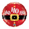 BALLON METALLIQUE ROND VENTRE PERE NOEL HO HO HO 46 CM