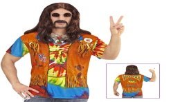 DEGUISEMENT T-SHIRT PEACE AND LOVE HOMME TAILLE M-L