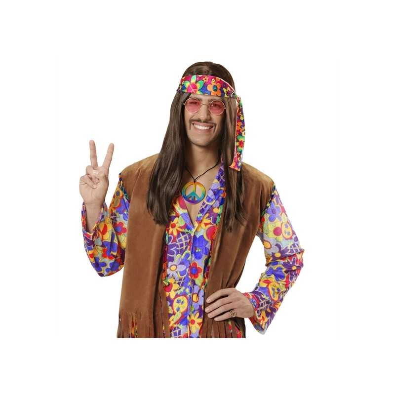 MEDAILLON PEACE AND LOVE MULTICOLORE