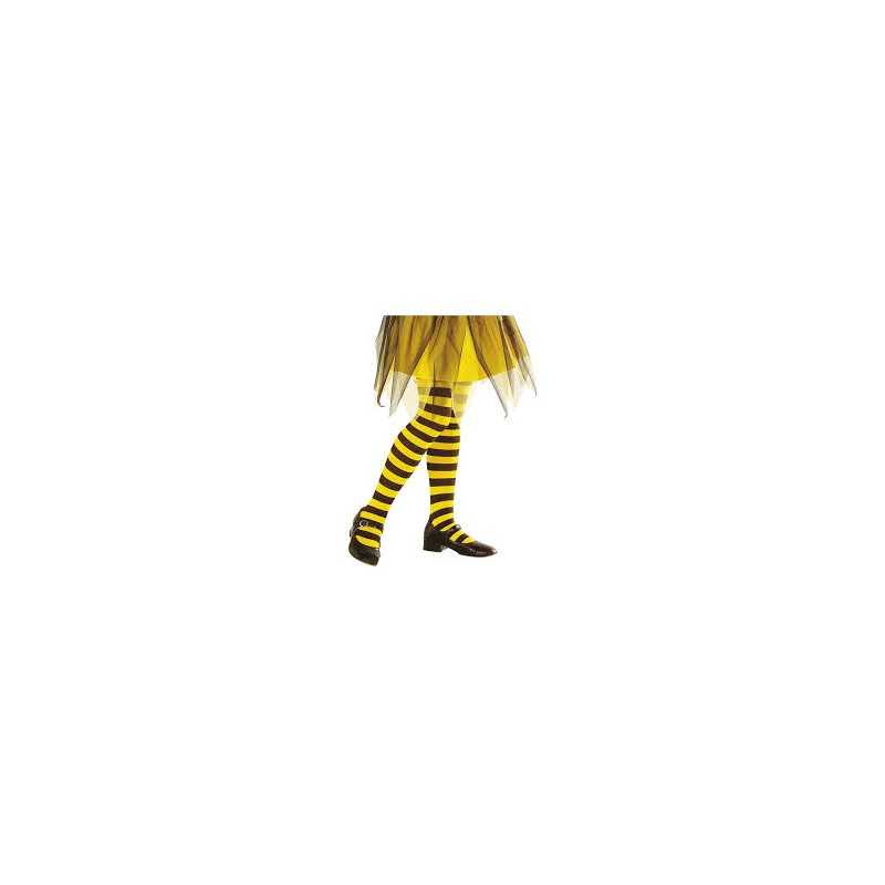 COLLANT ENFANT ABEILLE JAUNE RAYE NOIR TAILLE 7/10 ANS
