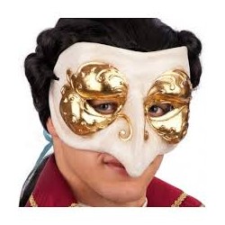 MASQUE LOUP GROS NEZ CREME ET OR