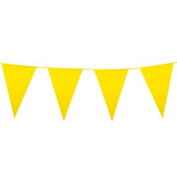 GUIRLANDE PAVILLONS OU FANIONS JAUNE GRAND MODELE 45 X 30 CM LONGUEUR 10 M
