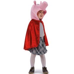 DEGUISEMENT CAPE DE COCHON PEPA ROUGE ENFANT 45CM