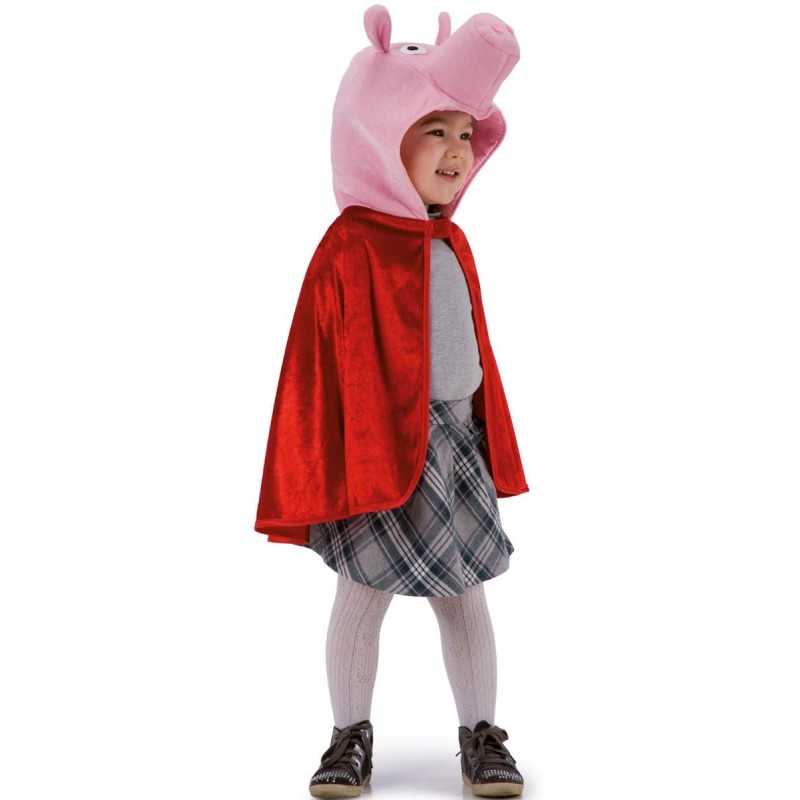 DEGUISEMENT CAPE DE COCHON PEPA ROUGE ENFANT 45CM
