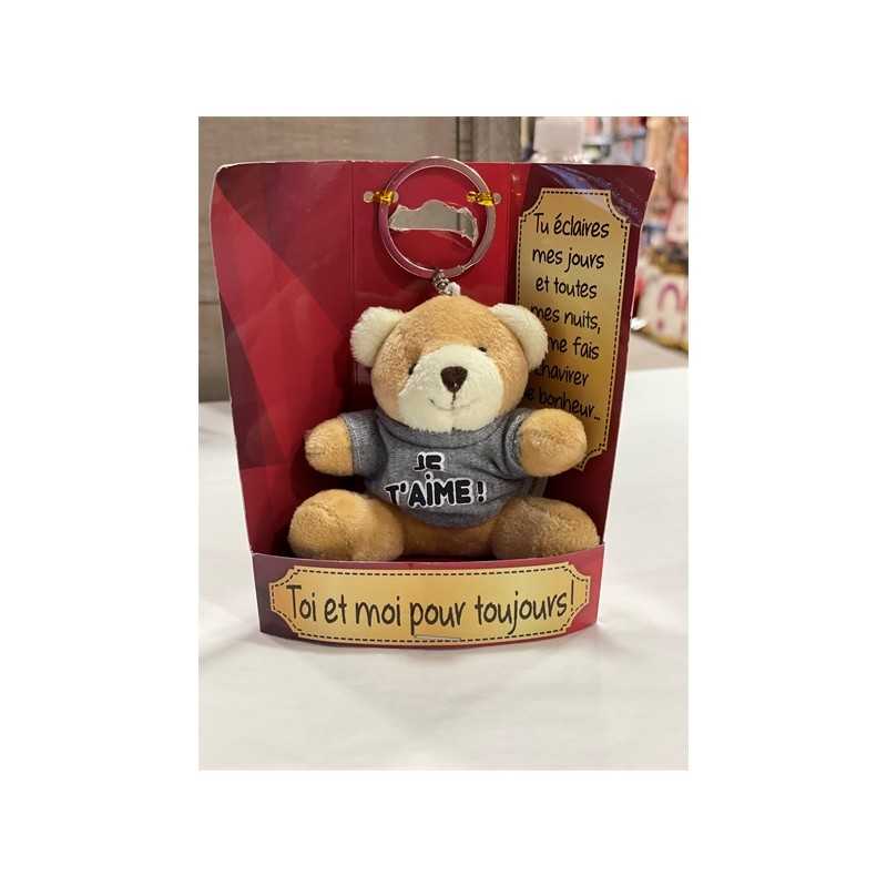 PORTE CLES OURS BRUN JE T'AIME