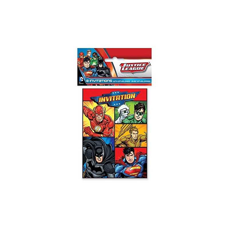 8 CARTE D'INVITATIONS JUSTICE LEAGUE