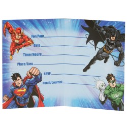 8 CARTE D'INVITATIONS JUSTICE LEAGUE