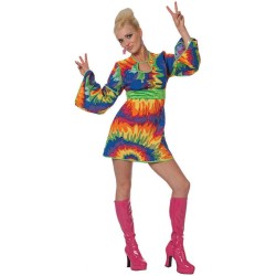 DEGUISEMENT ROBE HIPPIE PSYCHEDELIQUE TAILLE 46