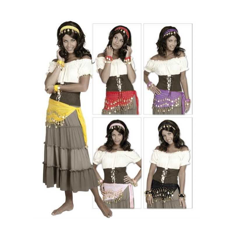 SET ORIENTAL FOULARD BANDEAU 2 BRACELETS COULEURS ASSORTIES