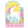 8 INVITATIONS LICORNE PASTEL