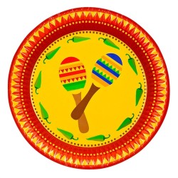 10 ASSIETTES MEXIQUE FIESTA 23 CM