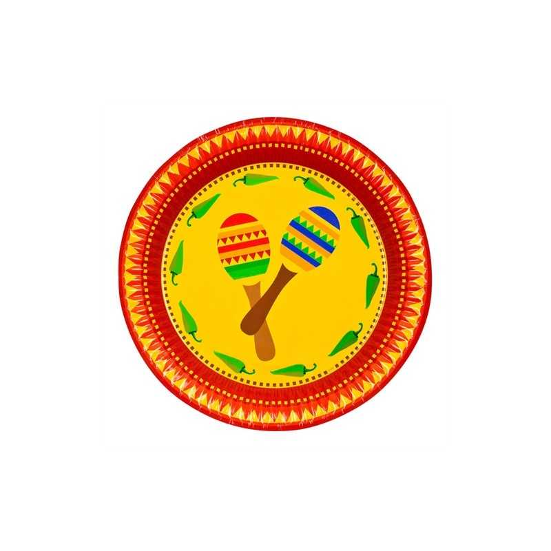 10 ASSIETTES MEXIQUE FIESTA 23 CM