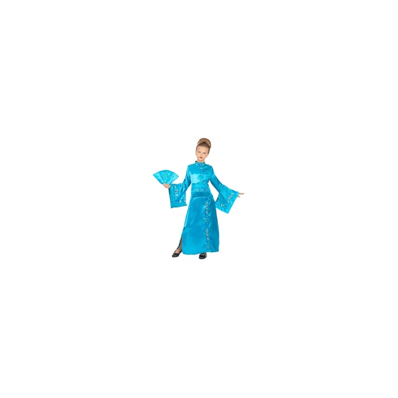 DEGUISEMENT GEISHA BLEUE TAILLE 4/6ANS