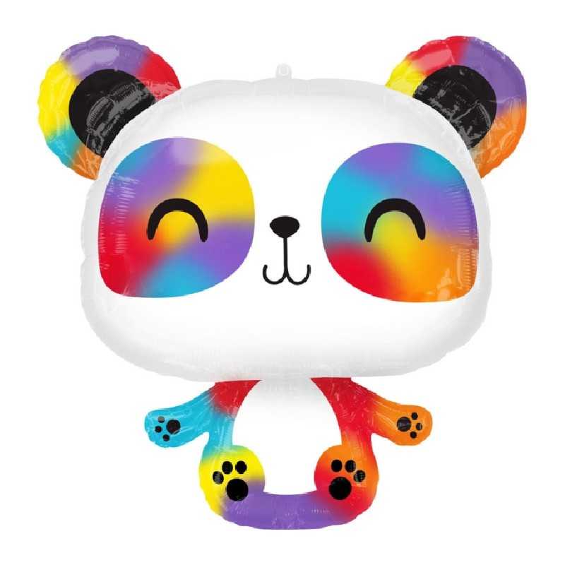 BALLON METALLIQUE PANDA MULTICOLORE 60 CM