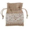 4 SACHETS NATUREL TOILE DE JUTE ET DENTELLE