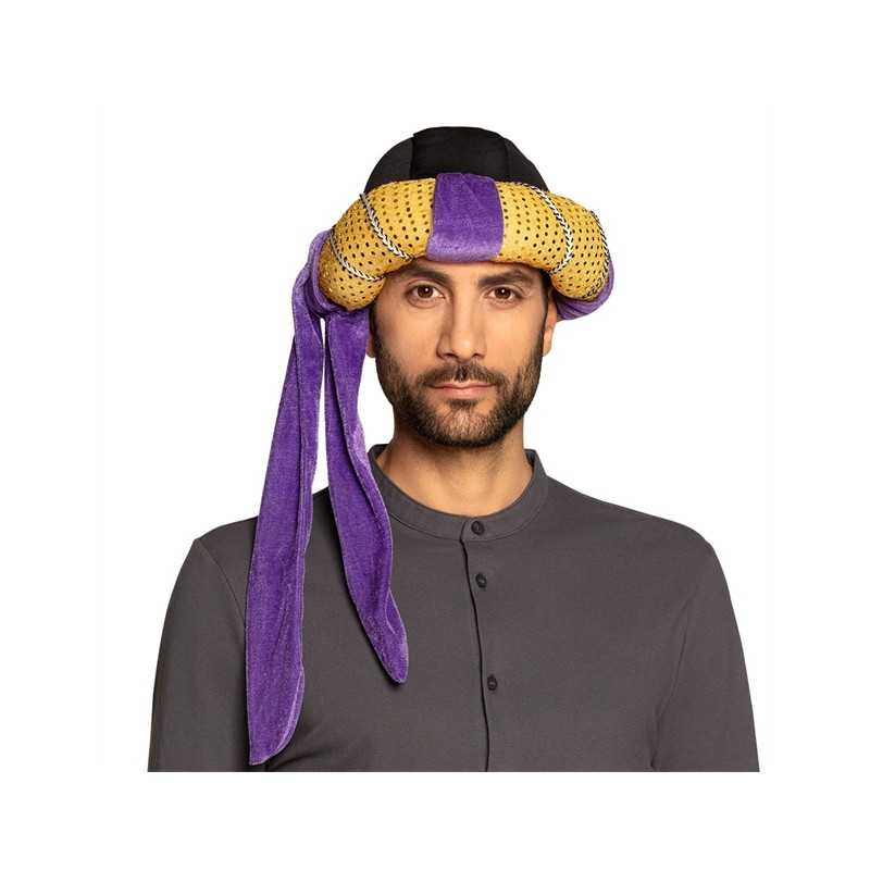CHAPEAU OU TURBAN SULTAN OMAR OR ET VIOLET 