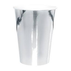 10 GOBELETS CARTON METALLIQUE ARGENT