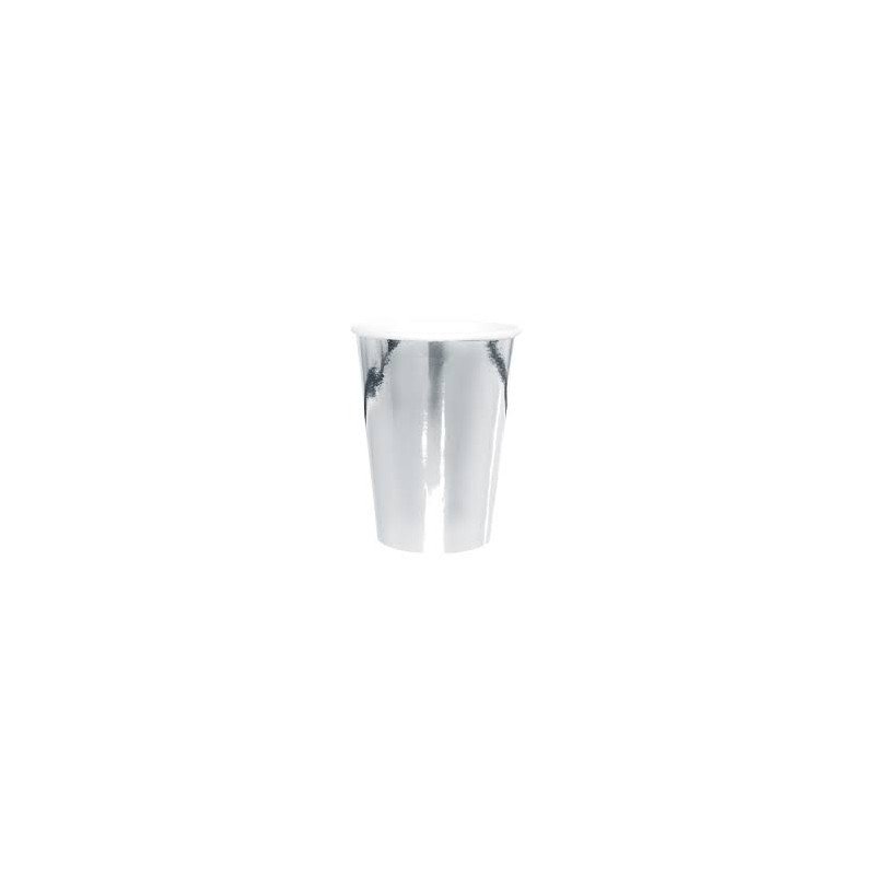 10 GOBELETS CARTON METALLIQUE ARGENT
