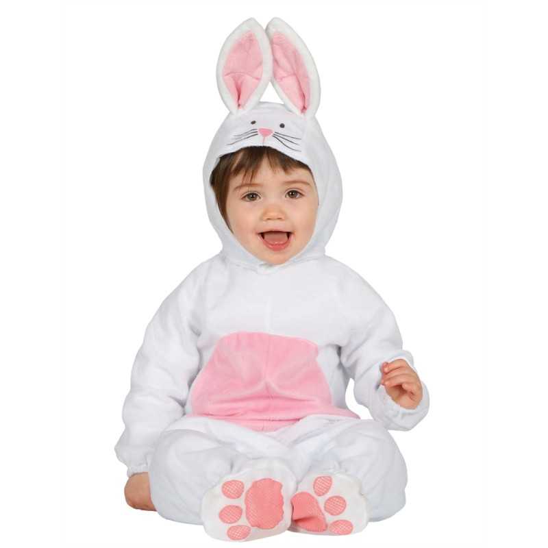 DEGUISEMENT LAPIN BLANC ET ROSE BEBE TAILLE 18-24 MOIS