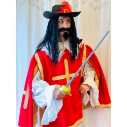 DEGUISEMENT MOUSQUETAIRE LUXE ROUGE ET OR TAILLE L/XL