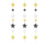 GUIRLANDE DE DECORATION ETOILES NOIR OR ET ARGENT