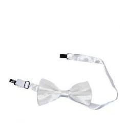 NOEUD PAPILLON DOUBLE SATIN BLANC
