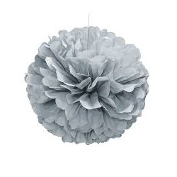 BOULE DECORATIVE EN PAPIER ARGENT 40,64 CM