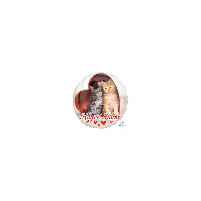 BALLON METALLIQUE ROND 2 CHATONS HUGS & KITTENS 43 CM