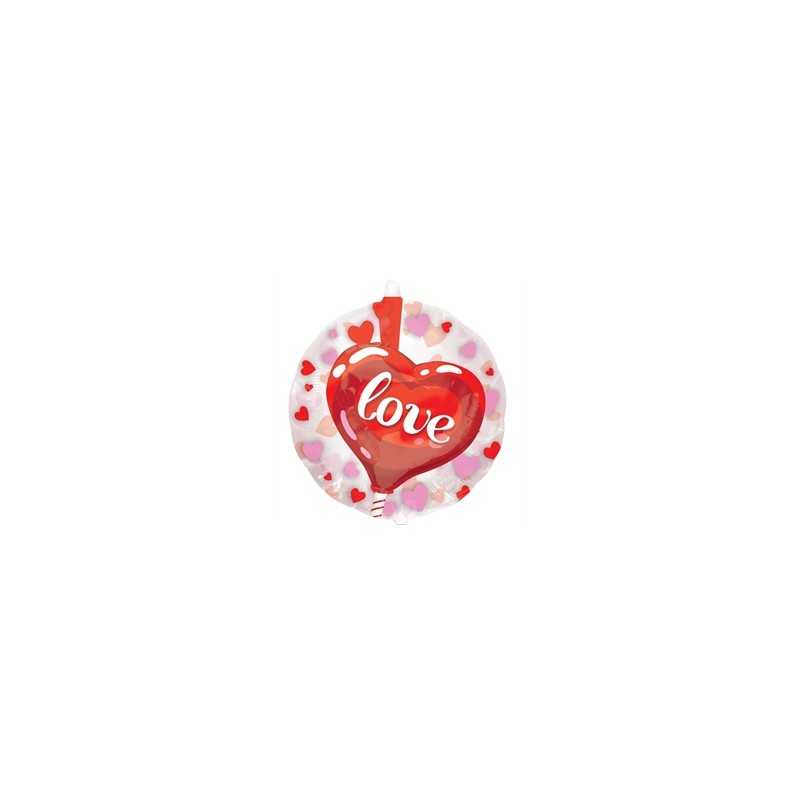 BALLON DANS UN BALLON COEUR ROUGE LOVE 60 CM