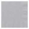 20 SERVIETTES PAPIER 2 PLIS ARGENT 33 X 33 CM