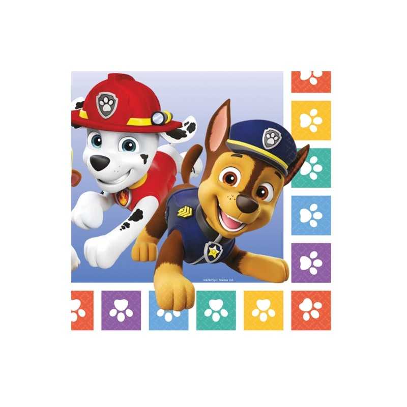 16 SERVIETTES PAT PATROUILLE 33 X 33 CM