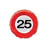 BALLON METALLIQUE ROND PANNEAU 25 BLANC ROUGE NOIR