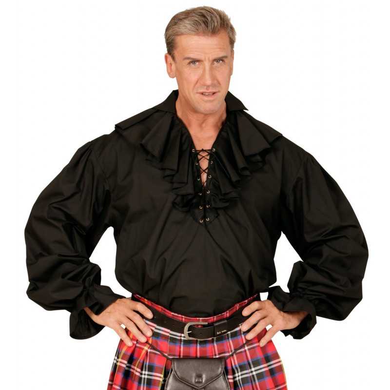 DEGUISEMENT CHEMISE-PIRATE-RENAISSANCE-NOIRE TAILLE XL