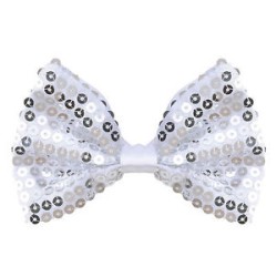 NOEUD PAPILLON PAILLETTE ARGENTE