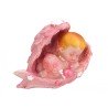 FIGURINE BAPTEME BEBE DANS AILES D'ANGE ROSE