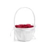 PANIER SATIN BLANC POUR BAPTEME OU MARIAGE