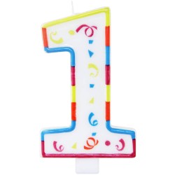 BOUGIE GEANTE MULTICOLORE CHIFFRE 1