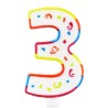 BOUGIE GEANTE MULTICOLORE CHIFFRE 3