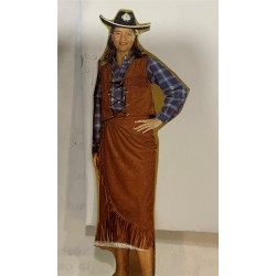 DEGUISEMENT WESTERN JUPE-GILET FRANGES TAILLE 44