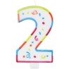 BOUGIE GEANTE MULTICOLORE CHIFFRE 2