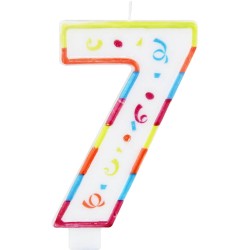 BOUGIE GEANTE MULTICOLORE CHIFFRE 7
