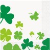 16 SERVIETTES EN PAPIER ST PATRICK TREFLES 33X33 CM