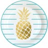 8 ASSIETTES RONDES ANANAS 23 CM