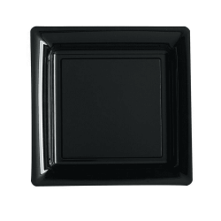12 ASSIETTES CARREES NOIR 18 CM